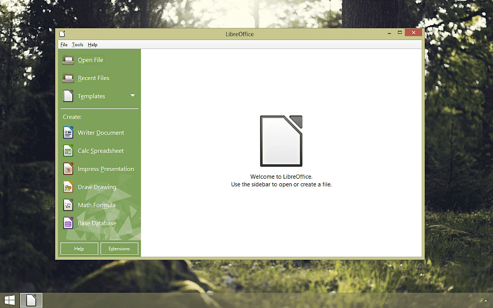 Screenshot of LibreOffice software running on Windows 10.