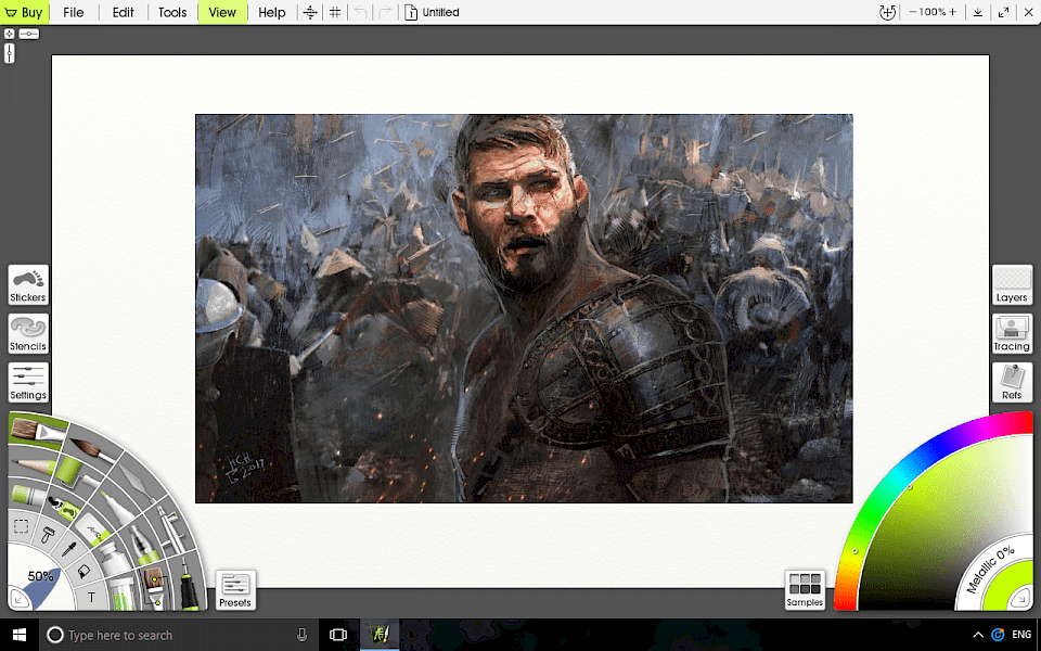 Screenshot of ArtRage software running on Windows 10.