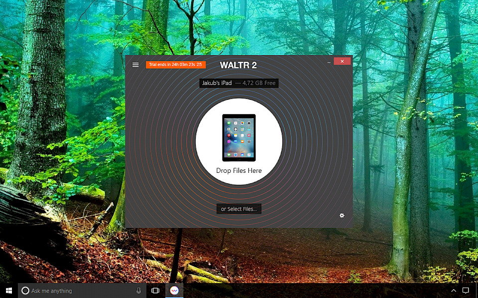Screenshot of Waltr software running on Windows 10.