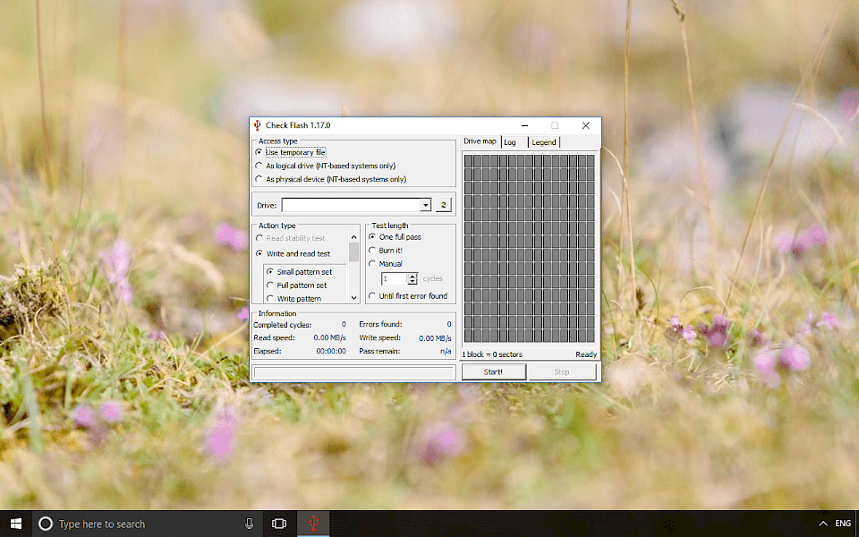Screenshot of Check Flash software running on Windows 10.