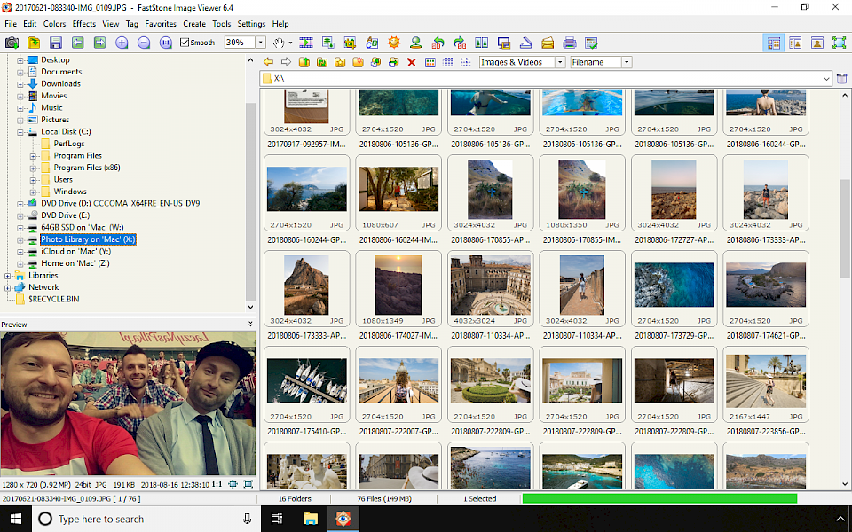 FastStone Image Viewer screenshot Windows 10