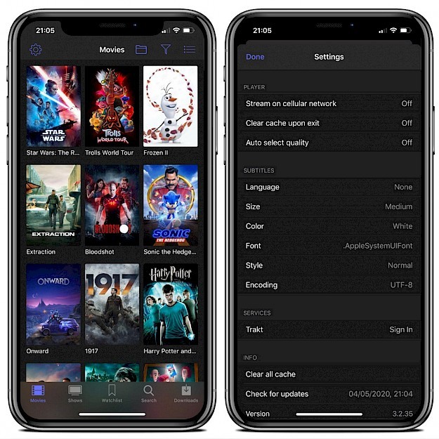 PopcornTime for iOS installed on iPhone