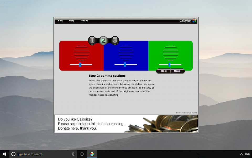 Screenshot of Calibrize software running on Windows 10.
