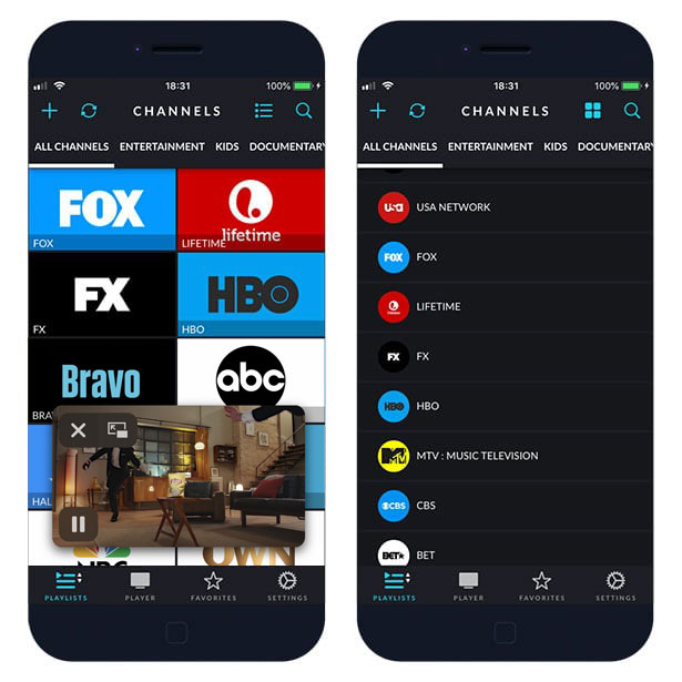 iPlayTV All Channels on iOS