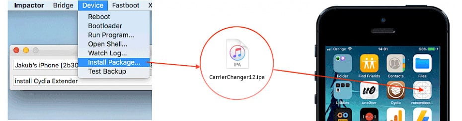 Install CarrierChanger12 IPA with Cydia Impactor