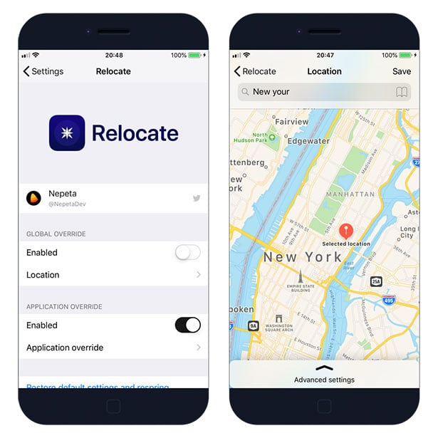 Relocate iOS Tweak