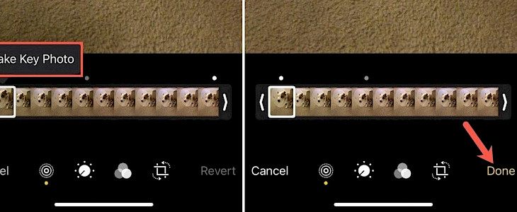 How to change the keyframe of a Live Photo on iPhone/iPad and Mac