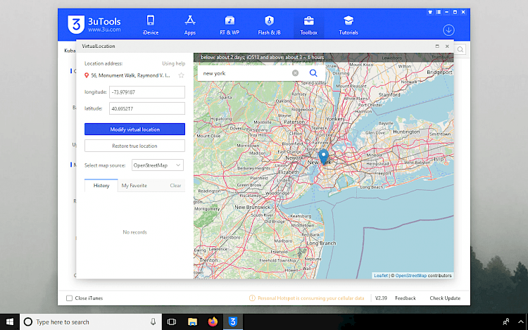 Virtual Location in 3uTools