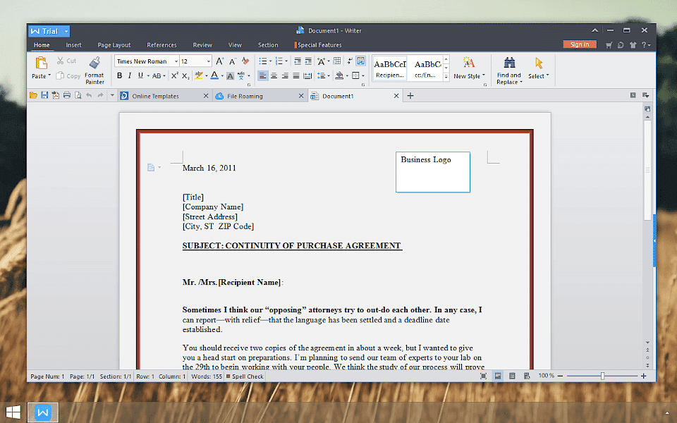 Screenshot of WPS Office software running on Windows 10.