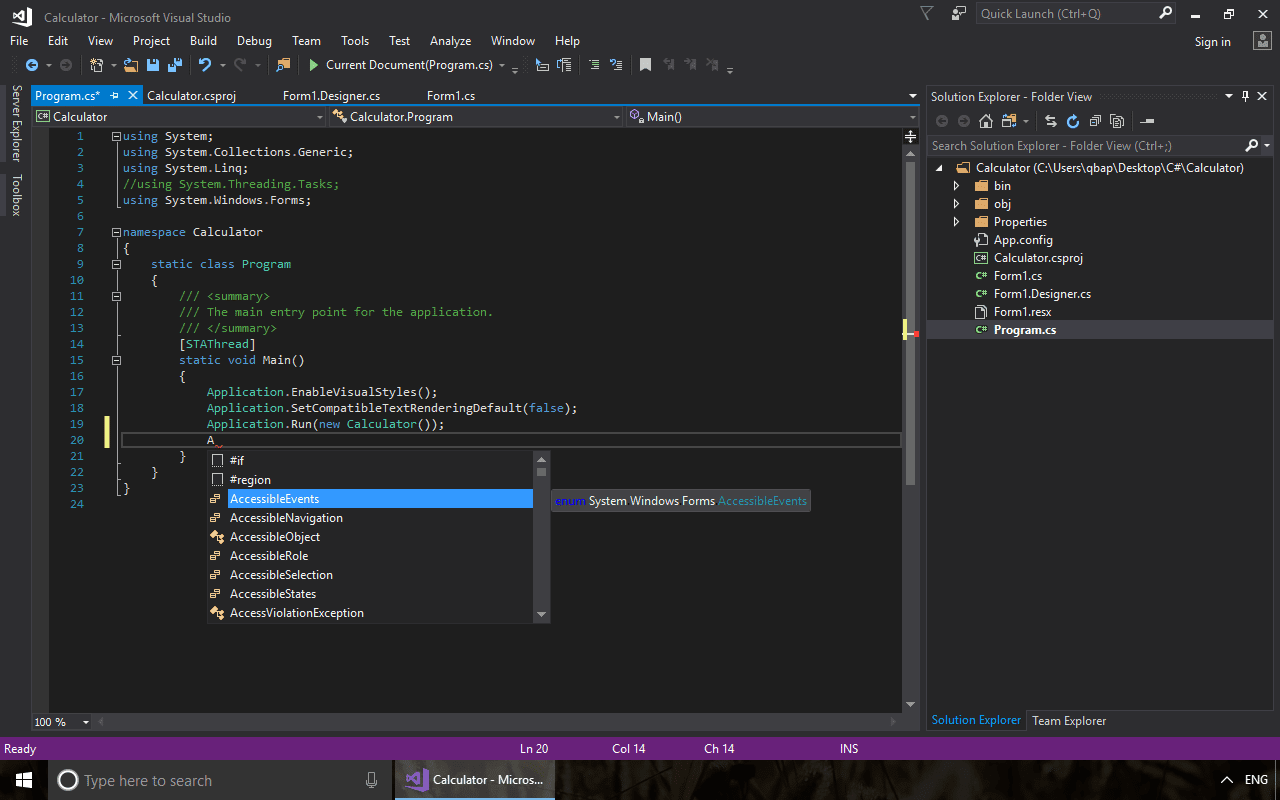 Visual Studio Community, download for free!
