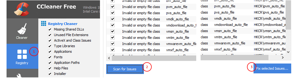 CCleaner Registry Cleaner 