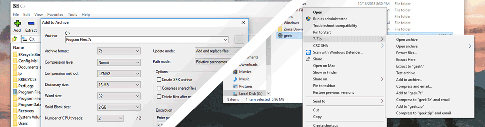 pkware vs 7zip