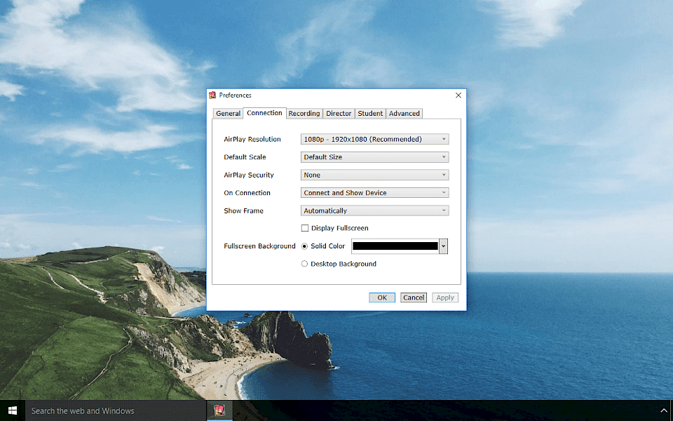Screenshot of Reflector software running on Windows 10.