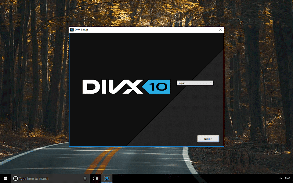 Screenshot of DivX Software software running on Windows 10.