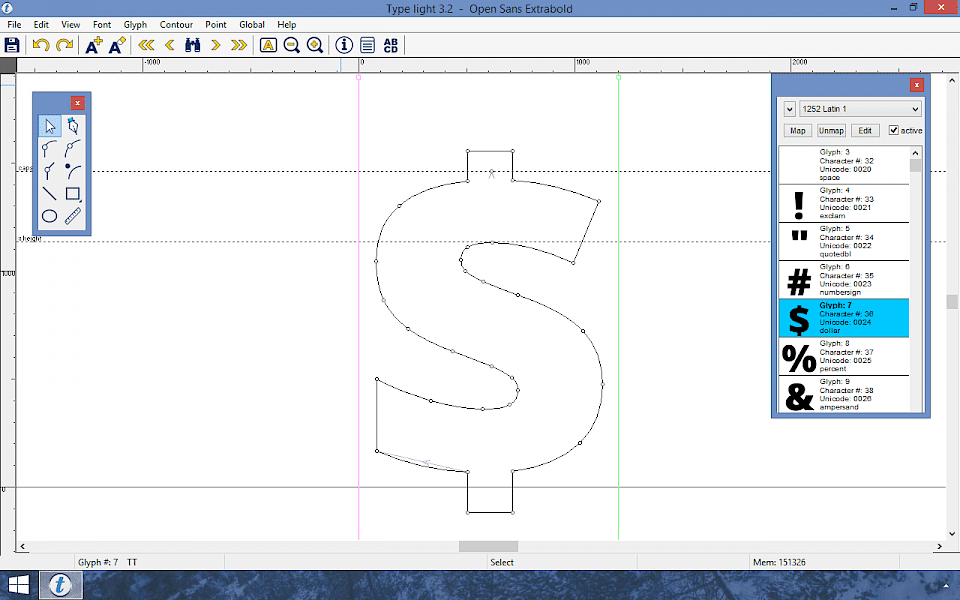 Screenshot of Type light software running on Windows 10.