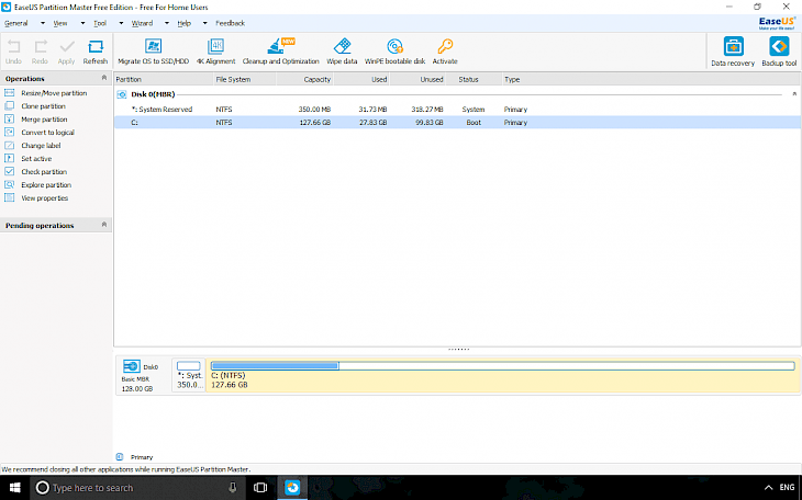 EASEUS Partition Master Free