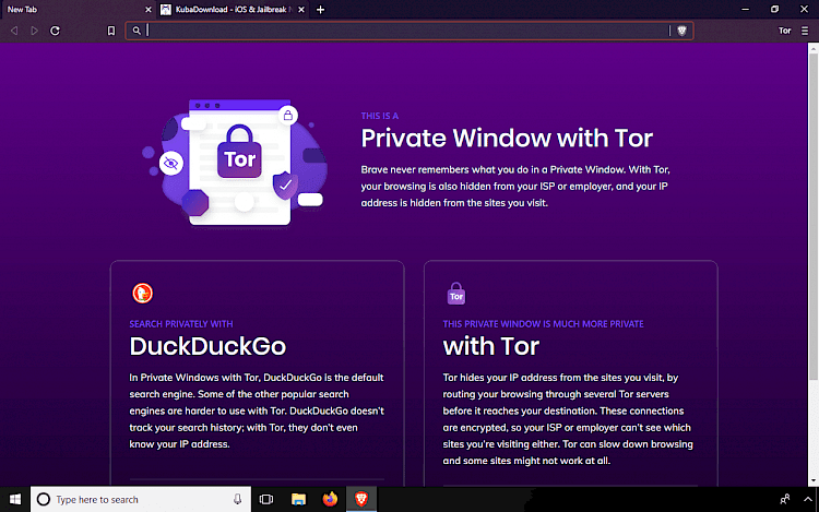 Brave Browser Private Window with Tor