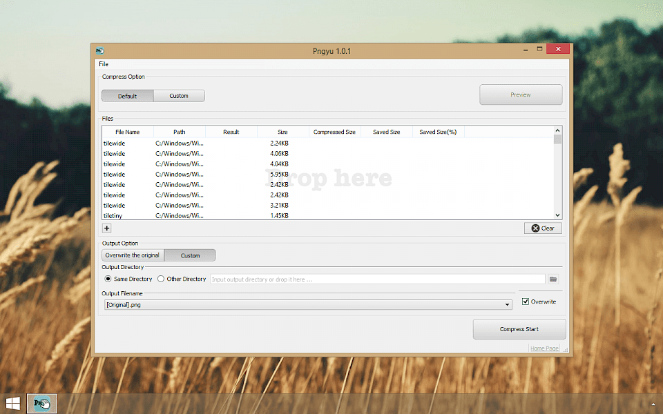Screenshot of Pngyu software running on Windows 10.