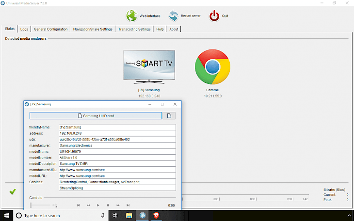 universal media server memory usage