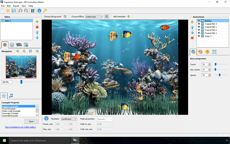 Screenshot of DP Animation Maker software running on Windows 10.