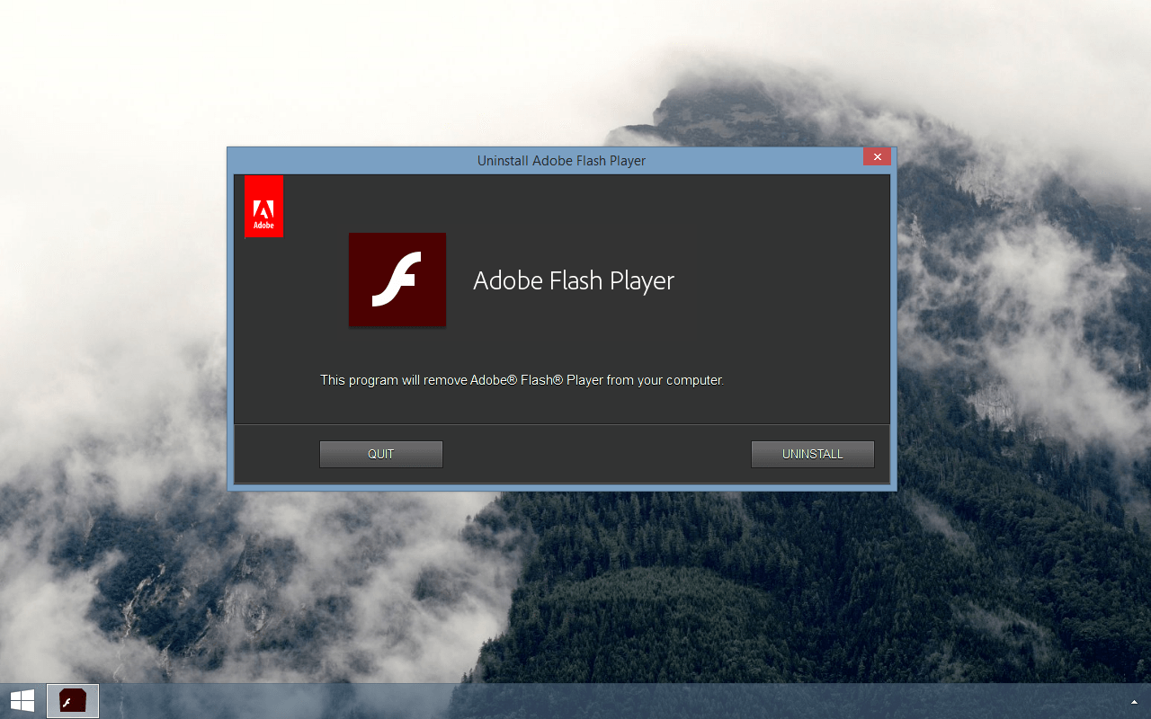 now windows to uninstall flash player