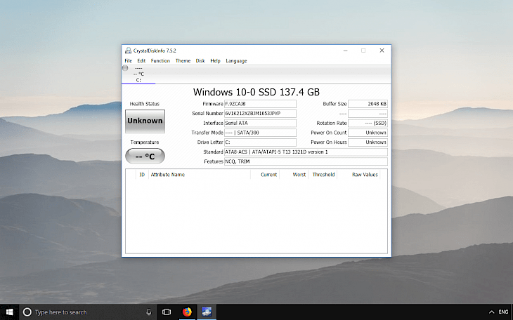 crystal disk info windows 10