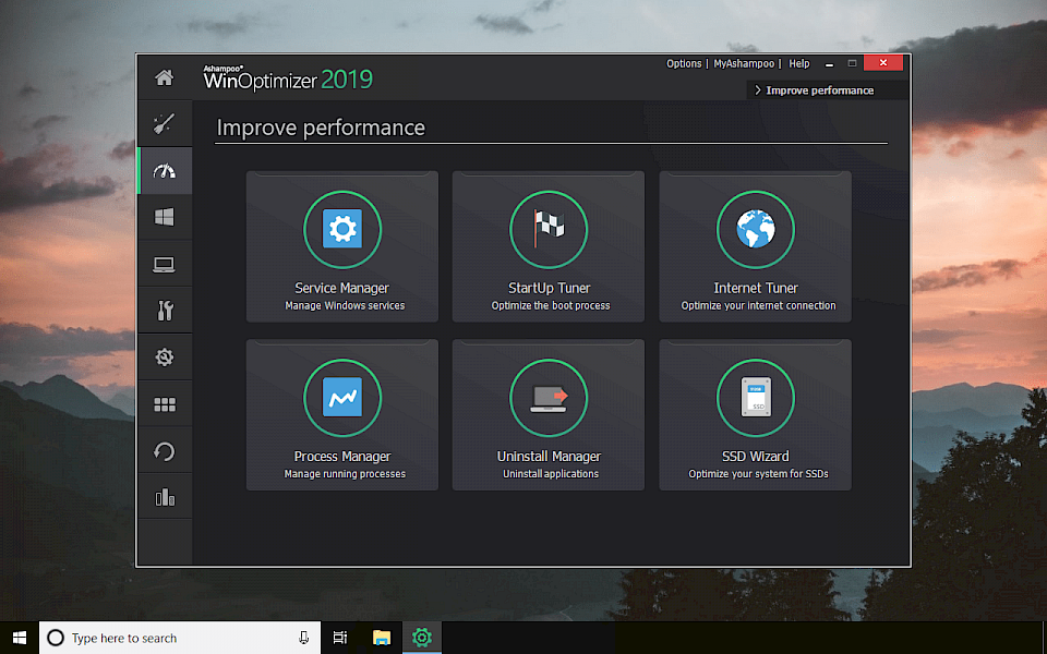 WinOptimizer 2019 improve performance on Windows 10