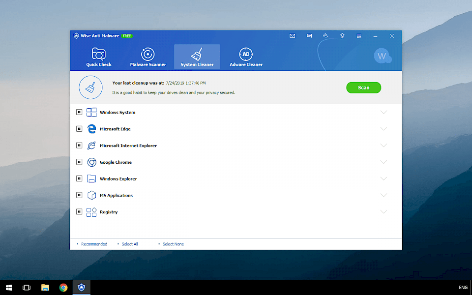 wise disk cleaner vs malware