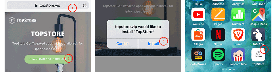 How to install TopStore AppSore on iOS