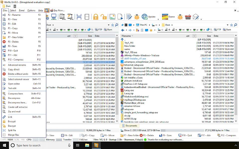WinNc file manager for Windows