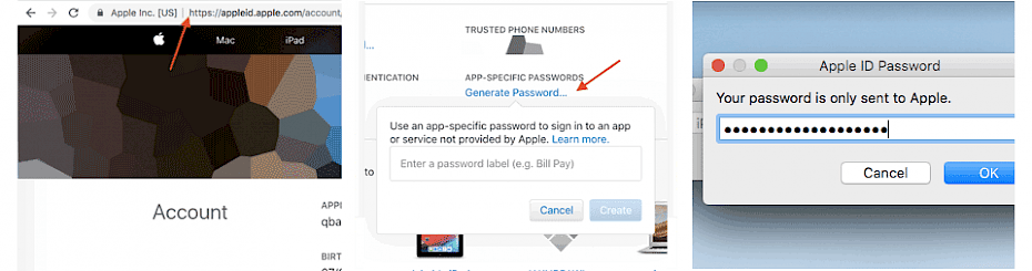 Generate App-Specyfic password from Apple