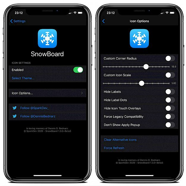 SnowBoard iOS Theming Engine