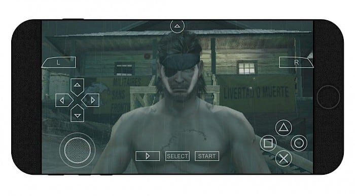 Metal Gear Solid - Peace Walker on PPSSPP app running on iPhone with iOS 12