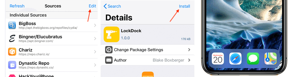 How to install LockDock on iOS 12