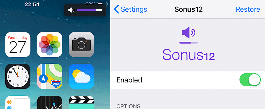 Sonus12 - beautiful Volume HUD tweak for iOS 12