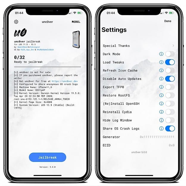 uncover jailbreak ios 13.3.1