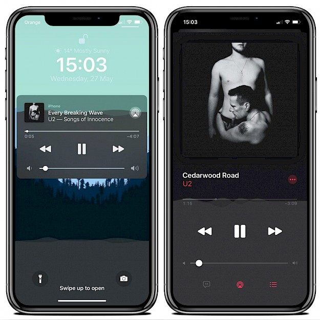 tweak that adds audio bar in music app