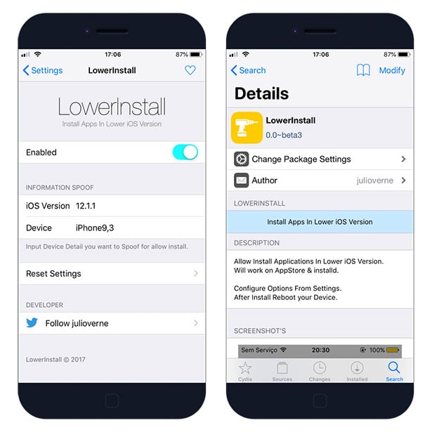 Install Apps in lower iOS version using LowerInstall tweak