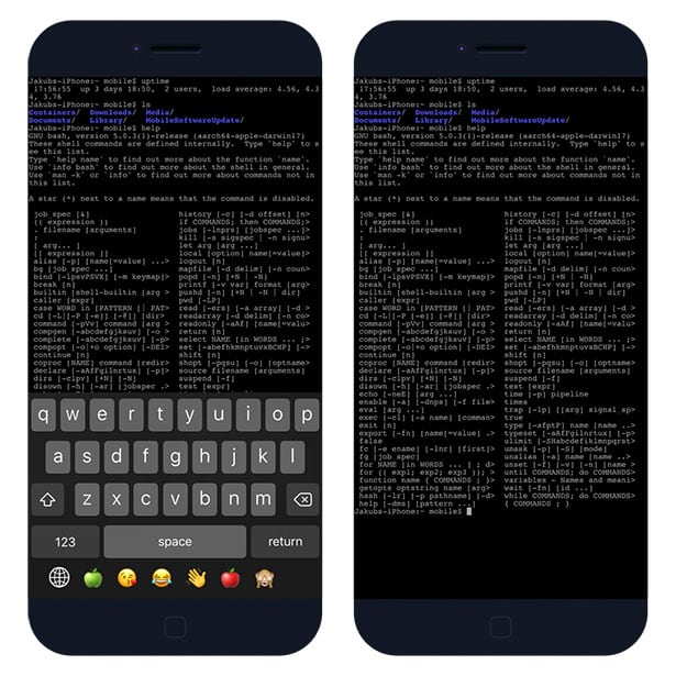 MTerminal app - command line for iPhone 