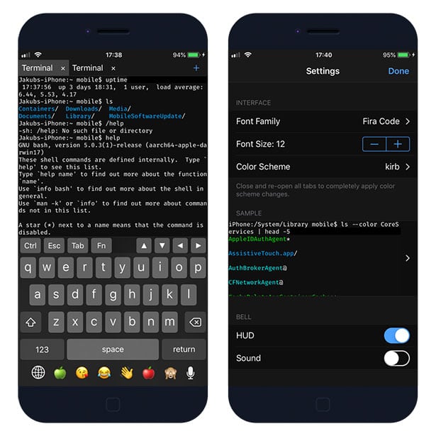 NewTerm 2 iOS terminal app