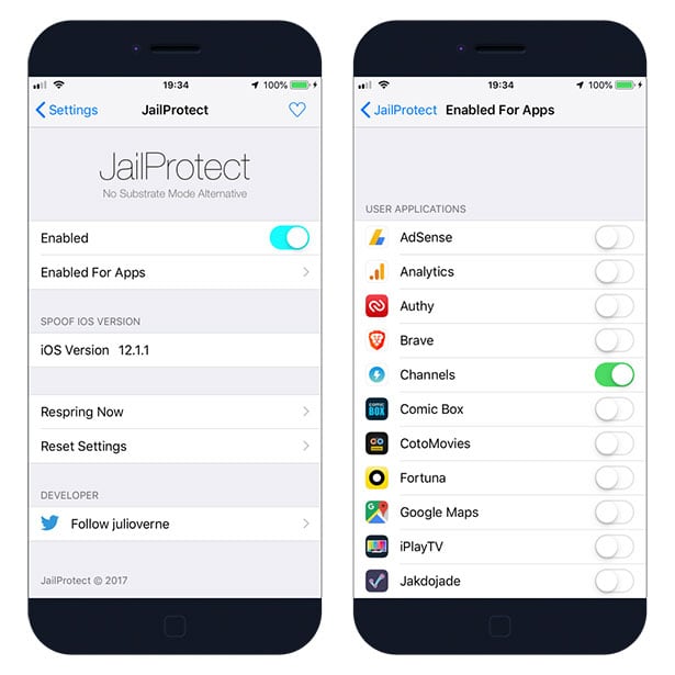 JailProtect tweak to disable jailbreak detection