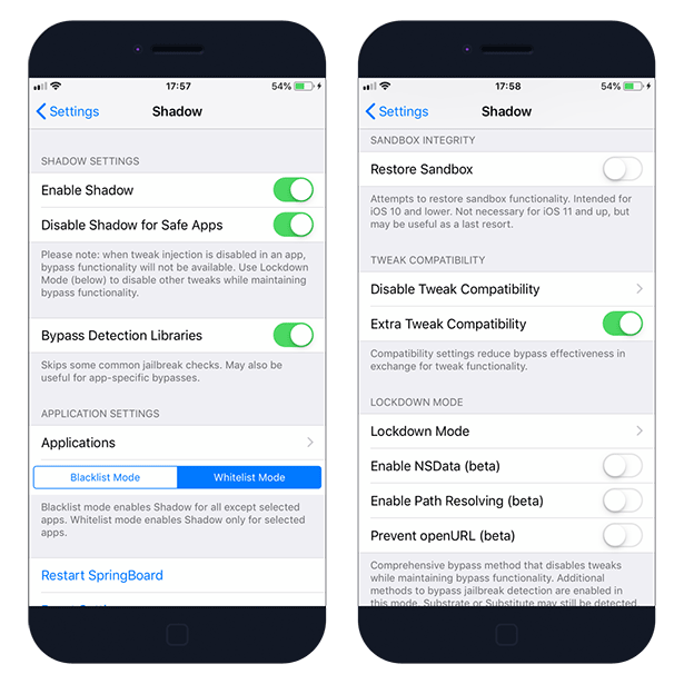 Shadow bypass jailbreak detection tweak