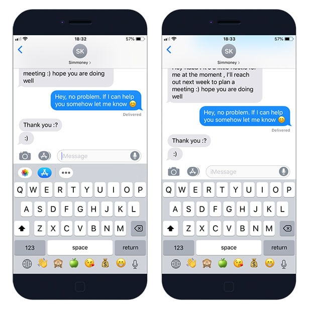 Hide the App Drawer / App bar in the Messages app on iOS