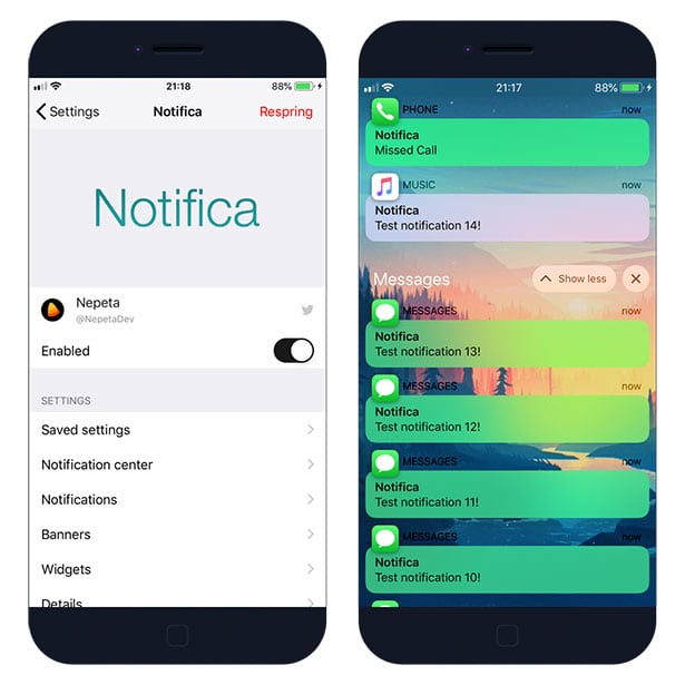 Customize Notifications And Banners On Ios With Notifica Tweak