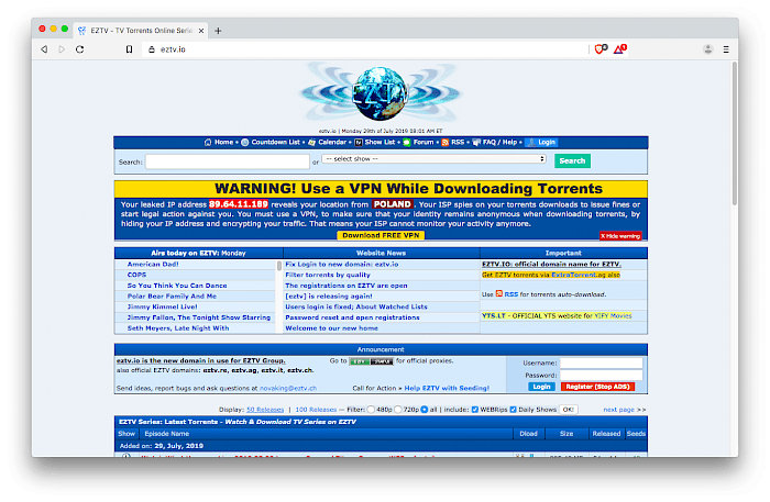 Torrent Site: EZTV