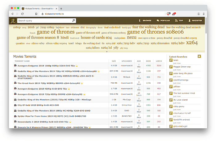 Kickass Torrents Site