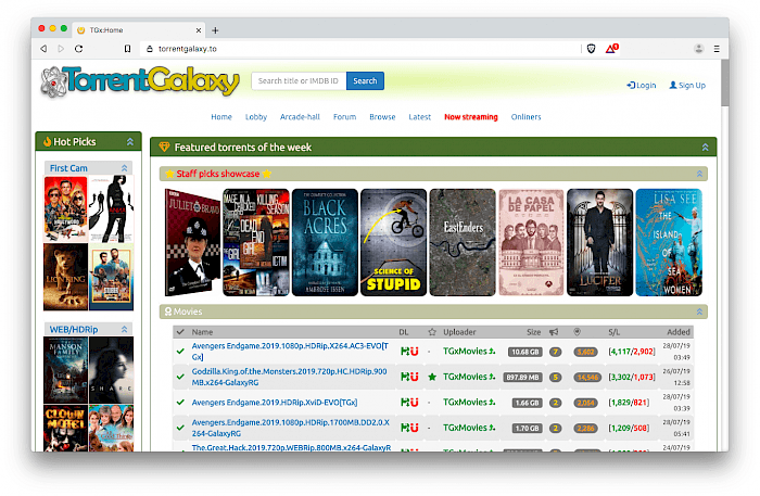 TorrentGalaxy Torrent Site