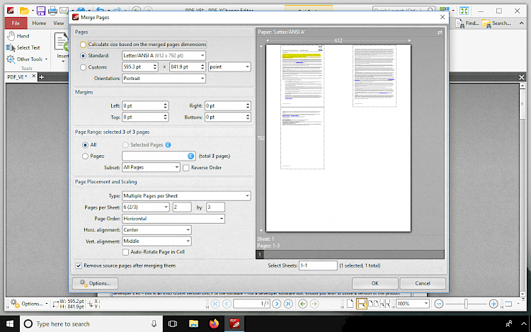 Marge Pages in PDF-XChange Editor