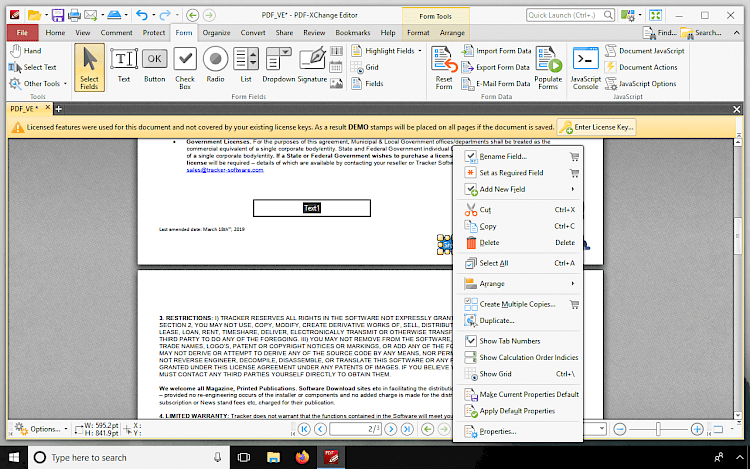 Editing PDF in PDF-XChange Editor