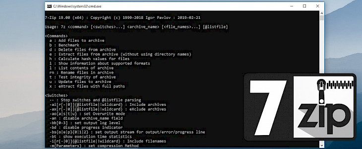 Useful 7zip command line examples for terminal